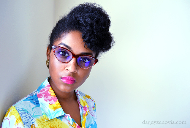 Dagny Zenovia: Vintage floral blouse + NYDJ maroon leggings + Shoe Dazzle blue heels + Aldo gold earrings