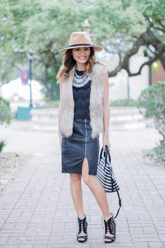 Dawn's mix of textures is so chic.
