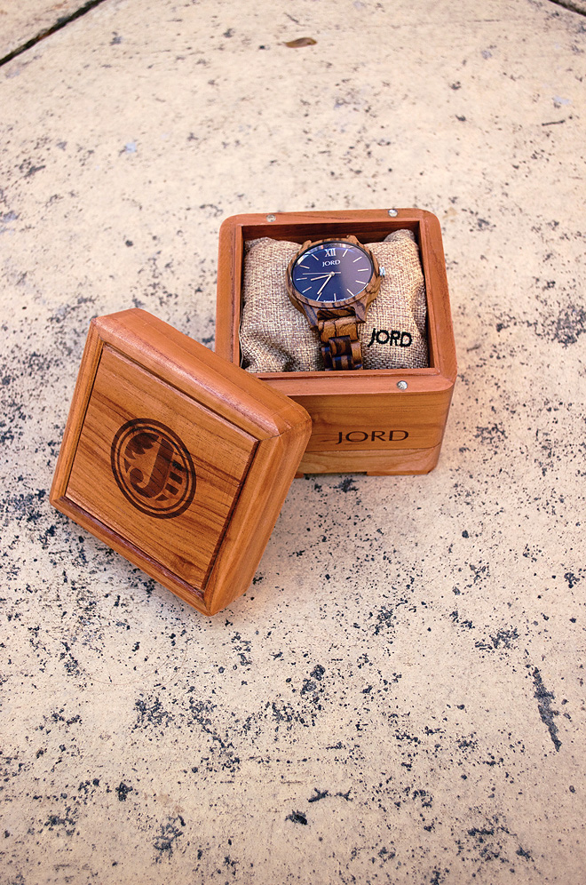 Dagny Zenovia JORD Frankie Zebrawood Navy Watch