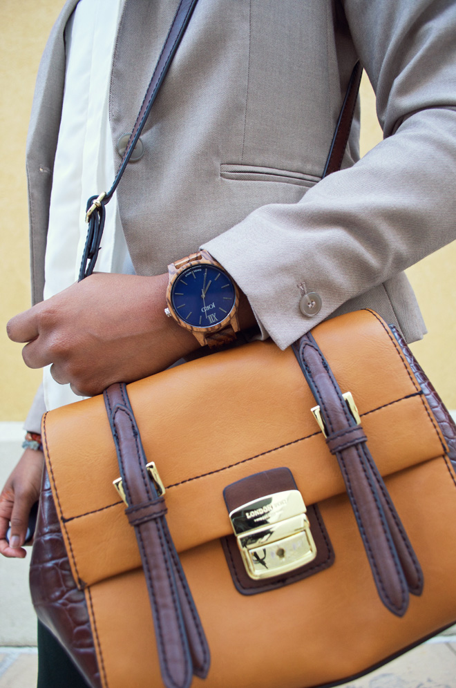 Dagny Zenovia JORD Frankie Zebrawood Navy Watch