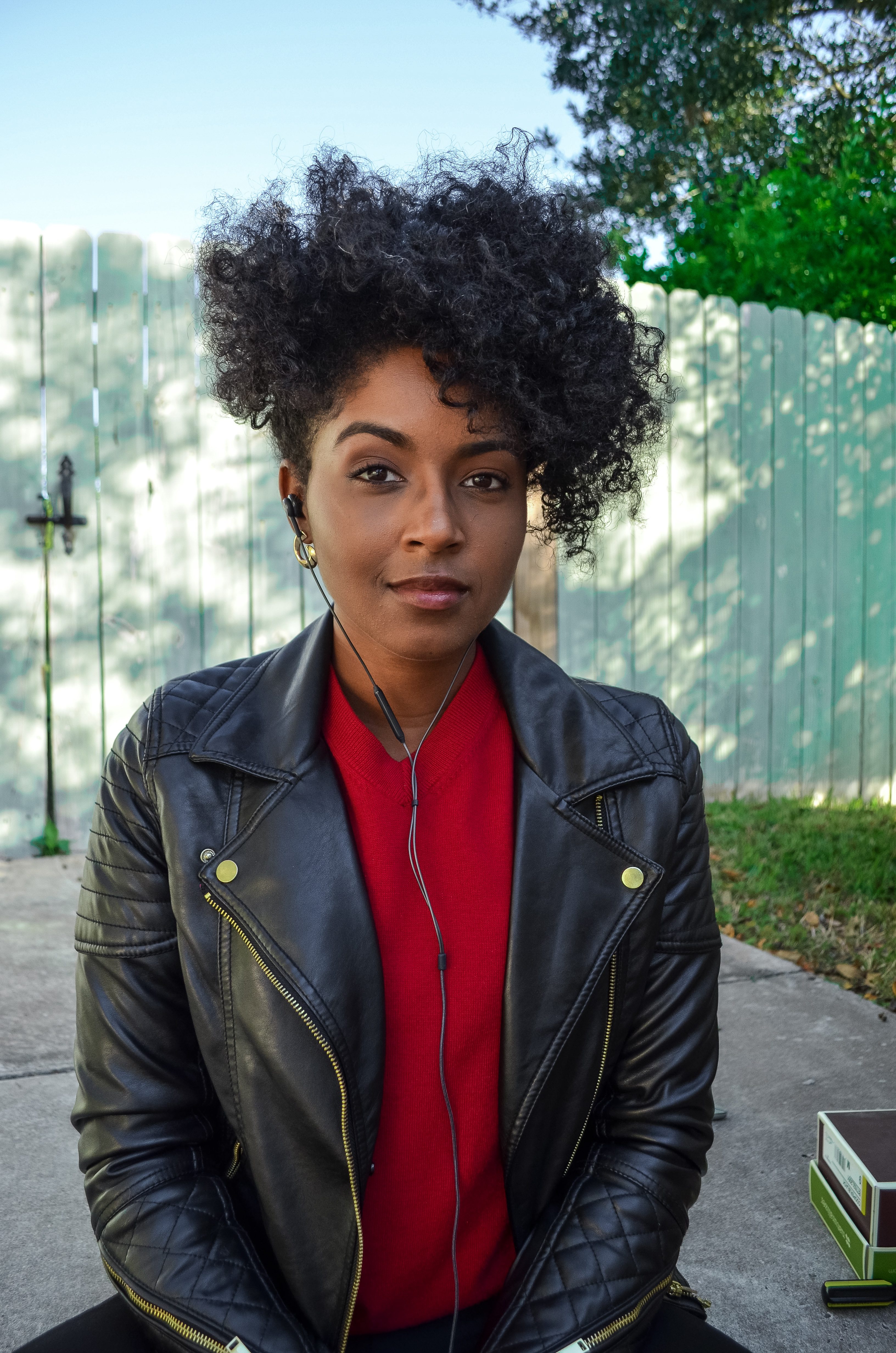 Dagny Zenovia Technology Iron Girl Marvel Red Sweater Leather Jacket